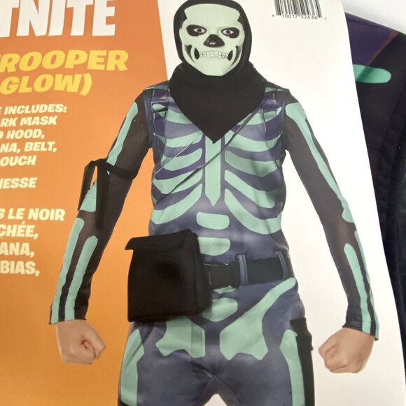 InSpirit Designs Kids' Fortnite Skull Trooper Green Halloween Costume M - Picture 8 of 10